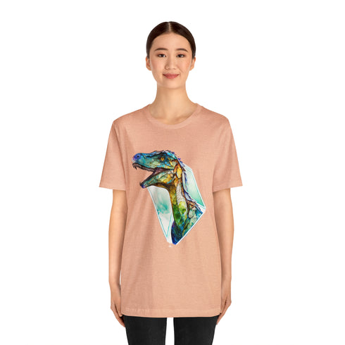 Stained Glass Velociraptor - Short Sleeve Tee